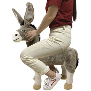 Taburete de burro simulado creativo, reposapiés, sofá, juguete de peluche grande y bonito para niño, decoración de regalo, 64x53cm, DY50979