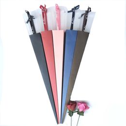 Creatieve Single Rose Packaging Box Flowers Gift Wrap Moederdag Valentijnsdag Vakantie Geschenken Vouwen Bloembakken 42cm / 63cm