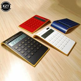 Creative Slim Portable Mini 10 Digital Calculator Solar Energy Crystal Keyboard Dubbele voeding 240430