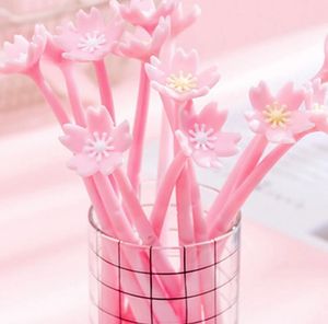 Creative Soft Silicone Gel Pen Linda Signature Flor Romántico Cherry Blossom Pen Regalos para el suministro de la escuela de niña estudiantil GC758