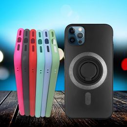 Creative Soft Silicone Phone Case voor iPhone12 Pro Max Anti-Drop Wireless Charging Phone Case voor iPhone 7 8Plus XR met beugelring