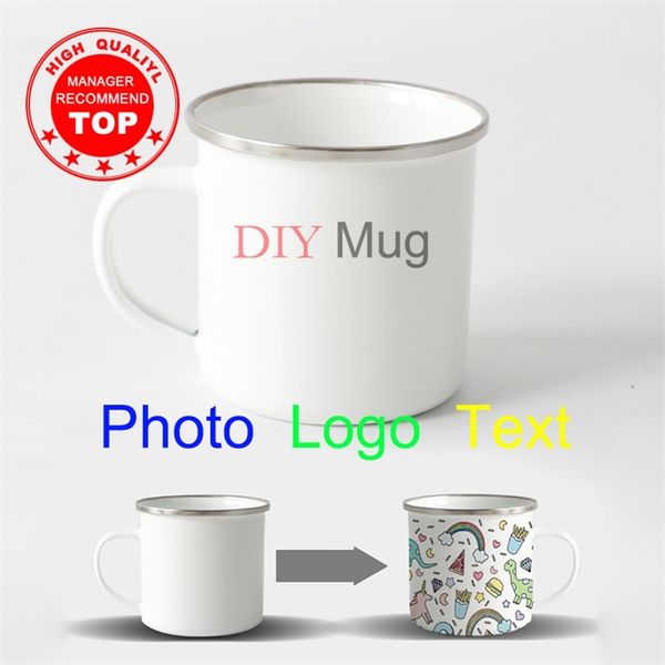 Creative en acier inoxydable DIY Tasse Imprimer Photos po café tasses Personnaliser Tasse Unique Cadeaux Pour Ami Famille 220704