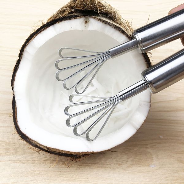 Cuchillo creativo de coco rallado de acero inoxidable raspando carne de coco carne raspador de pescado de pescado