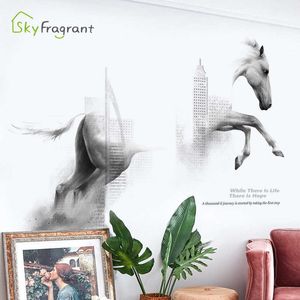 Creative Steed Horse 3D décorations pour la maison salon chambre fond décoration murale autocollants auto-adhésifs
