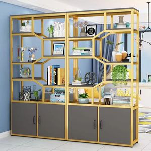 Creative storage shelf Living room partition cabinet Multi-layer bookshelf Home storage display shelf Wrought iron storage shelf shelf