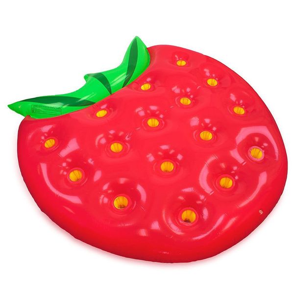 Créatif fraise gonflable flottant rangée été plage adulte piscine eau jouets PVC enfants extérieur dérive natation anneau 60xy Y