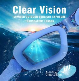 Creatieve Zwembril Met Siliconen Oordopjes Anti Fog UV Bescherming voor Volwassen Mannen Vrouwen Jeugd Kinderen Child289y7123530