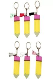 Creative Teachers Day Keychain Fashion acrylique crayon slee charmes clés Anneau Personnalisez petit gland festival de clés de porte