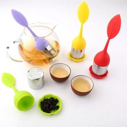 Infusor de cuchara de té de tetera de tetera creativa infusor de cuchara de té con hojas de grado alimenticio Forma Infusores de acero inoxidable Filtro de filtro Lid tapa difusa