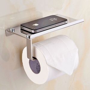 Porte-papier hygiénique créatif Organisateur de matériel de salle de bain multifonctionnel Porte-rouleau de papier toilette en acier inoxydable Support pour téléphone portable