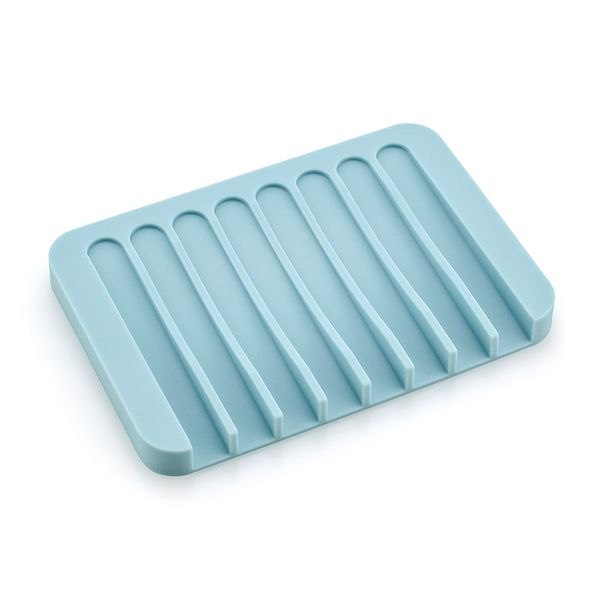 Créative Tray Drain Soap Dish Home Bathroom Kitchen Pure Couleur Silicon