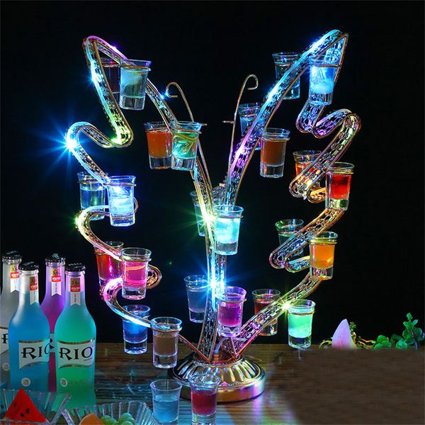 Support de verre à vin en forme d'arbre créatif support de verre à Cocktail de fête support de verre à liqueur en métal pour décor de Service VIP de Bar de boîte de nuit