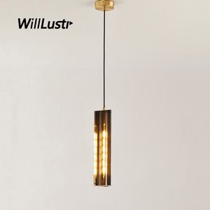 Lampe à suspension triangulaire créative à prisme en cristal, luminaire de luxe, hôtel, bar, café, chevet, lustre de plafond suspendu en cuivre