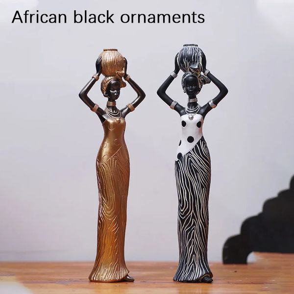 Figurines tribales créatives pour femmes, Statue de Style africain, décoration de maison, femmes africaines, ornement artisanal, décoration de salon, cadeaux 240131