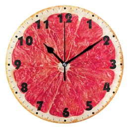 Creatief tropisch fruit rond wandklok stil hangend horloge voor keuken woonkamer huisdecor geen tikkend geluid accepteren aangepast 220707