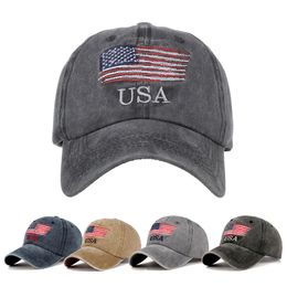 Creative USA Baseball Cap Cotton Spining Borduurde Amerikaanse vlag Cap Outdoor Sports Casual Hat