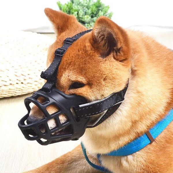 Creativo útil mascota máscara ajustable corteza mordedura boca suave bozal aseo anti parada masticar para perro pequeño grande negro 201102