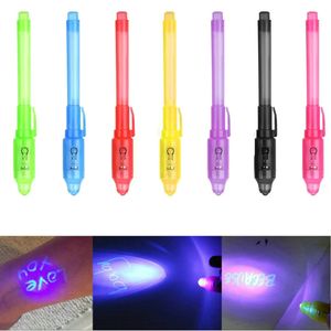 Creative UV Light Invisible Ink Pens Funny Magic Art Marker Pen Kids Toys Personaliseerde geschenken Nieuwheid Stationery School Supplies