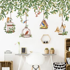 Creatieve Wijnstok Vogelkooi Plant Muursticker Kleine Verse Woonkamer Decoratie Slaapkamer Decor Home Decor Zelfklevende Stickers