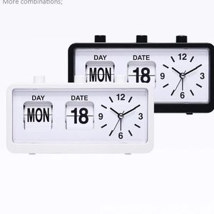 Créative Vintage Flip horloge mécanique ALARME ALOCKTOP Horloge numérique avec horloge de calendrier Décor de maison Vintage Home Decor 2022