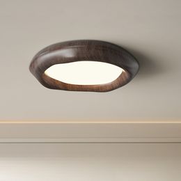 Plafonnier créatif en bois de noyer, Style bûche, spectre complet, Protection des yeux, minimaliste, créatif, pour chambre à coucher, étude