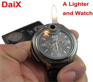 Creative Watch Light Light Rechargeable Metal Butane Gas Cigare Cigarette Match Fire Starter Tool Tool Kit Camping Outdoor Striker Li6778987