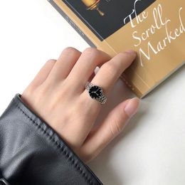 Anneaux de forme de montre créative pour les femmes Alivable Anneaux d'ouverture Men Vintage Punk Mini Watch Finger Ring Couple Rings Gift
