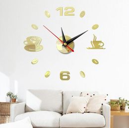 Creative Waterproof Sticker Clock Relojes de pared de cuarzo Movimiento de cuarzo Múte Arte decorativo Creative Diy Watch Decoración del hogar9223620