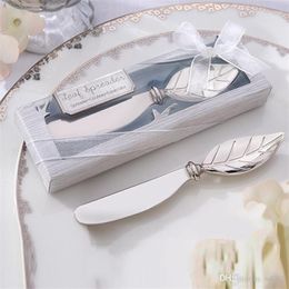 Hoge kwaliteit metalen mes creatieve bladvormige boter messen voor bruiloft giften levert fabriek direct 3 8ZR BB