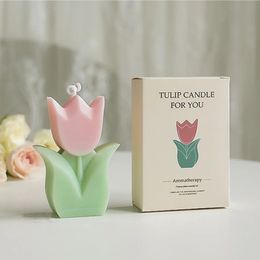Creatieve bruiloftsgast cadeau kaarsen tulp bloem aromatherapie kaars esthetische kamer decor aromatische meisje verjaardagscadeautjes 240122