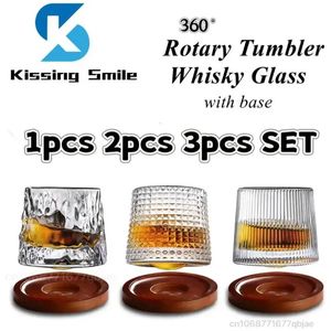 Verpes de whisky créatives Durable Spinning Glassware Cocktails Wine Brandy Coupe d'eau Juice Thé Party Buinte Verre Tobilisation 240529