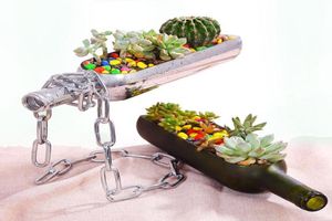 Bouteille de vin créative jardinière terrarium en verre pour succulent cactus pantalon d'air coupés bouteilles de vin en demi-fleur cadeaux d'alcool 9171490