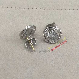 Créatif Femmes Vintage Twist pour 925 Fille Designer Carré Diamant Boucles D'oreilles Enroulement Géométrique Rond Pierre À La Main Partie Argent Couleur Bijoux Boucle D'oreille