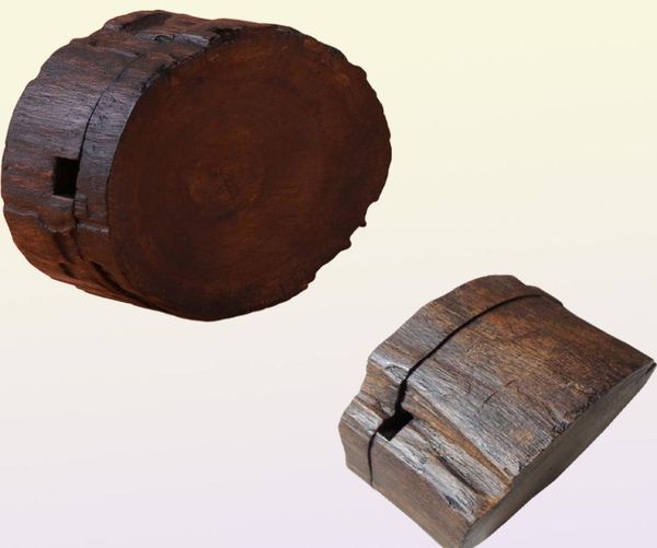 Madera creativa Características de la personalidad de madera maciza de madera de madera con tapa de cenicero Spa Table Decoración Ashtray C02236561573