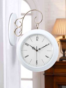 Creative Wood Wall Clock Modern Design Woonkamer Minimalistische Wandklok Dubbelzijdig Mecanismo Reloj Pared Home Decor DF50WC H1230
