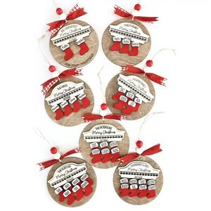 Creatieve houten kerstsokken Room Decorations Familie Groep Diy Lijst Kerst Decor Christmas Tree Pendant RRE14342