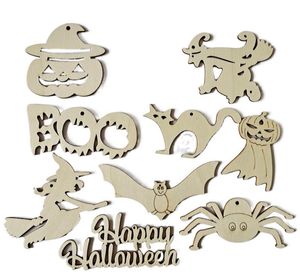 Creatieve Houten Halloween Decoratie Ambachten Vakantie Party Decor Hanger Thuis DIY Graffiti Hout Chip Props1923068