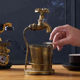 Creatieve smeedijzeren asbak thuis retro metalen asbak bar water-tap herten vogel vorm home decor hot 210414