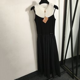 Luxe gebreide jurken plus size camis jurk vrouwelijke halter lange rokken feest persoonlijkheid charme jurk zwarte casual jurk
