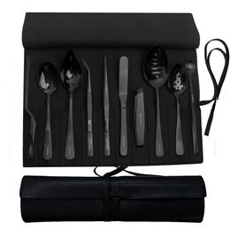 CREATIVECHEF Kit de chef professionnel, ensemble de plats culinaires 10 pièces, noir, acier inoxydable (10 pièces, noir)