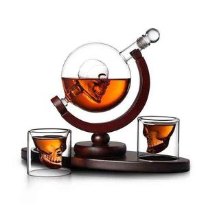 Créativité 850 ml crâne whisky décanteur ensemble crâne vin S verre cristal whisky liqueur Scotch Bourbon Vodka distributeur homme cadeaux Y239o