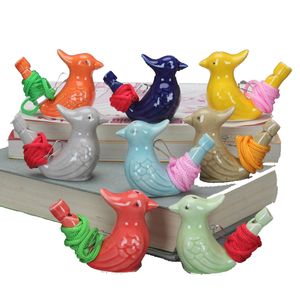 Créativité oiseau nouveauté articles forme sifflet enfants en céramique eau Ocarina chanson gazouillis bain enfants jouets cadeau