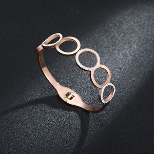 Bracelet en titane et acier avec strass, Design créatif, cadeau élégant pour femmes