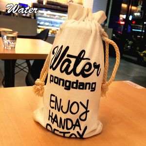 Creativiteit Design Water Cup Tas Canvas Tas Custom Logo Fles Drawstring Pocket