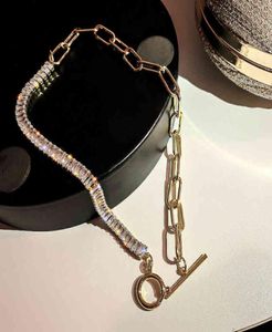 Creatividad Collar de cristal geométrico para mujeres Top Designer Joyas de lujo Cadenas de cuello incrustadas Chokers de circón AAA de alta calidad Y041192921