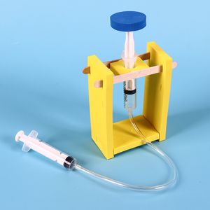 creativity small invention DIY syringe hydraulic press elevator manual material science experimental equipment