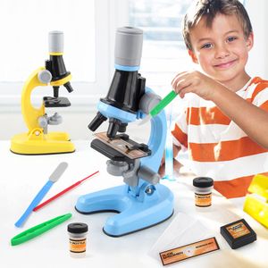 Nueva versión actualizada de los juguetes de ciencias del microscopio infantil Juguetes del microscopio de juguetes para estudiantes de la escuela primaria J240415