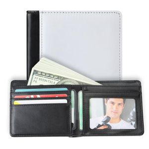 Creditcard opbergzakken sublimatie blanco portemonnee compacte lederen warmteoverdracht portemonnee bifold zijkant flip multifunctionele id kaartzak 4 ontwerpen yg1231