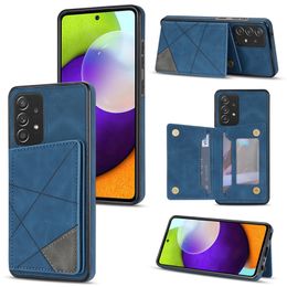 Étuis en cuir de ligne de poche pour carte d'identité de crédit pour Samsung S22 PLUS S21 Ultra S21FE A53 NOTE20 S20 FE A12 avec porte-monnaie multifonctions Flip Cover