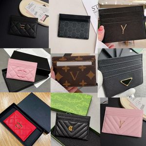 Credit ID Designer Card Holder Sheepskin Lederen Wallet Money Bags Plaid Cardholder Case For Men Women Fashion Mini Cards Bag Coin Purse with Box